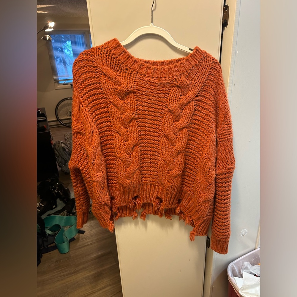 Oversized fringe sweater